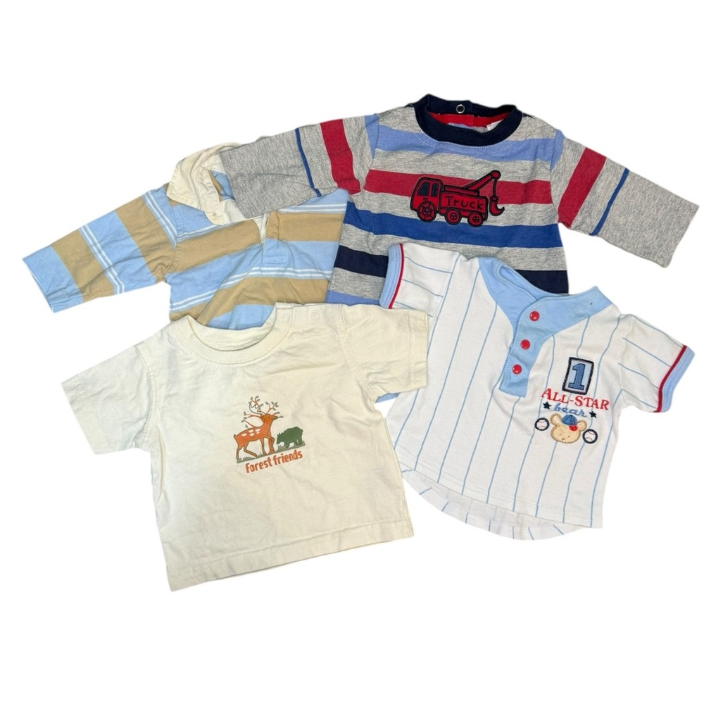 Vintage Baby Boy Shirt Bundle (0–3 Months)